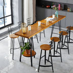 Elegant Solid Wood Bar Set with Stylish Stools for Home