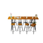 Elegant Solid Wood Bar Set with Stylish Stools for Home