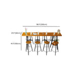 Elegant Solid Wood Bar Set with Stylish Stools for Home