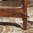 Classic Wood Round End Table for Living Room with Storage