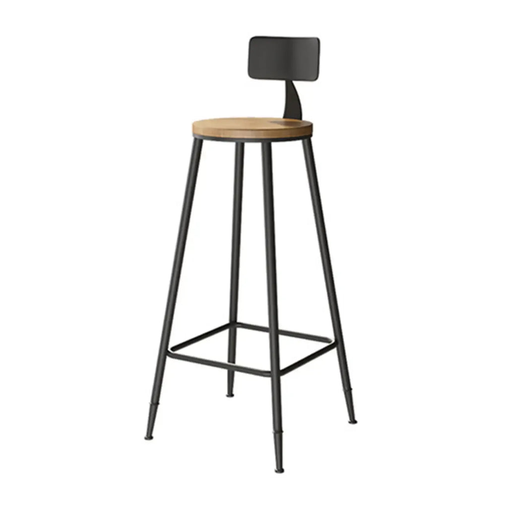 Vintage Solid Wood Trestle Base Pub Table with Footrest