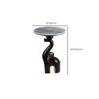 Black Elephant Side Table with Stone Top for Living Room