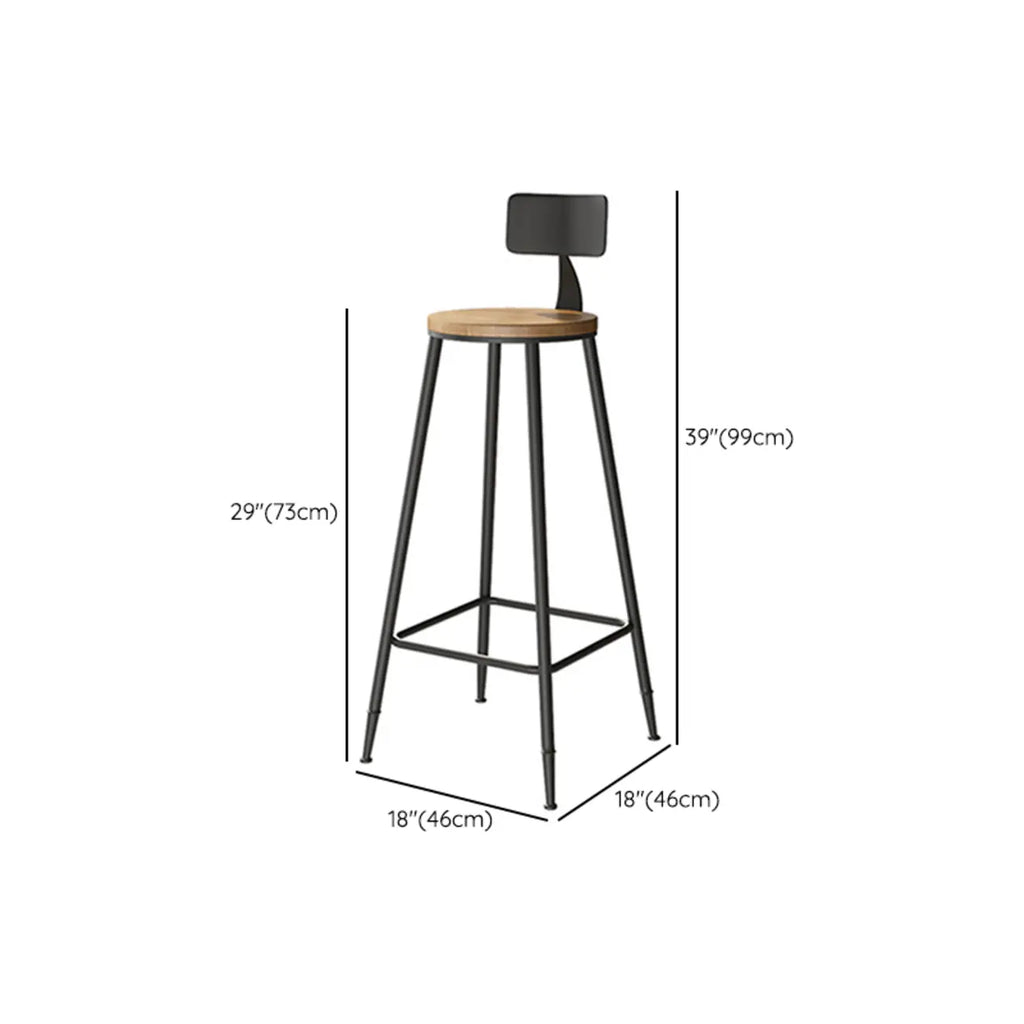 Vintage Solid Wood Trestle Base Pub Table with Footrest