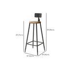 Vintage Solid Wood Trestle Base Pub Table with Footrest