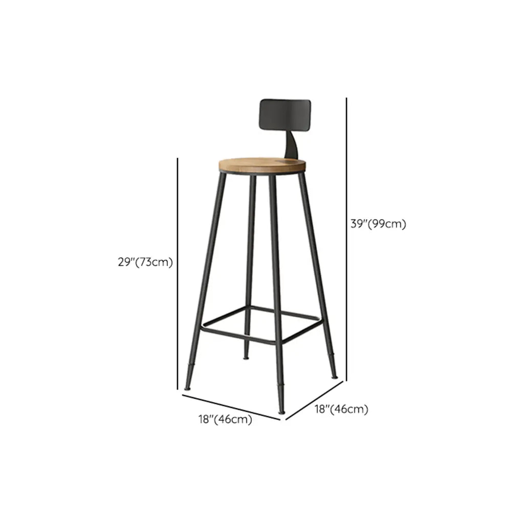 Vintage Solid Wood Trestle Base Pub Table with Footrest