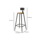 Vintage Solid Wood Trestle Base Pub Table with Footrest
