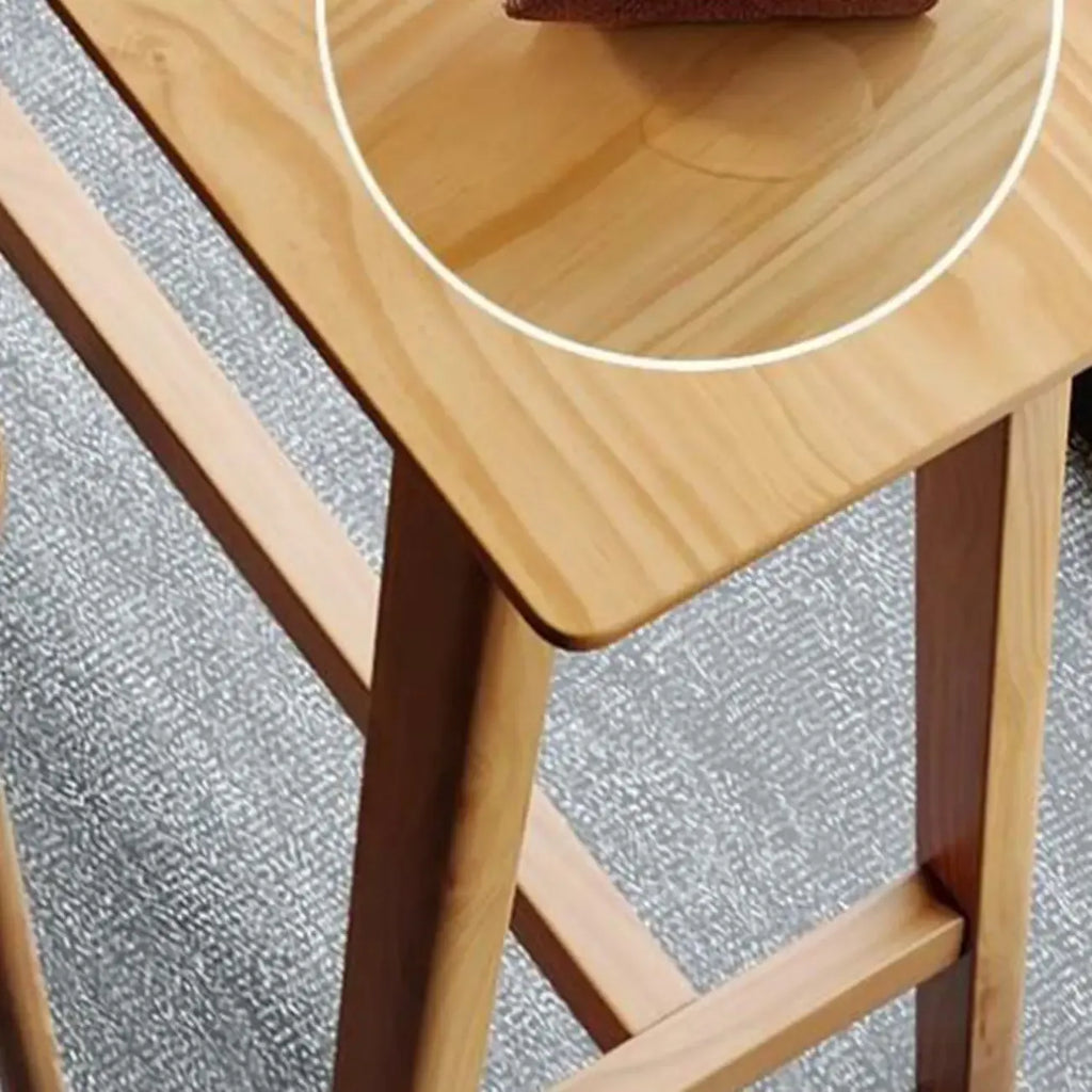 Natural Finish Wooden Bar Set with Table and Stools