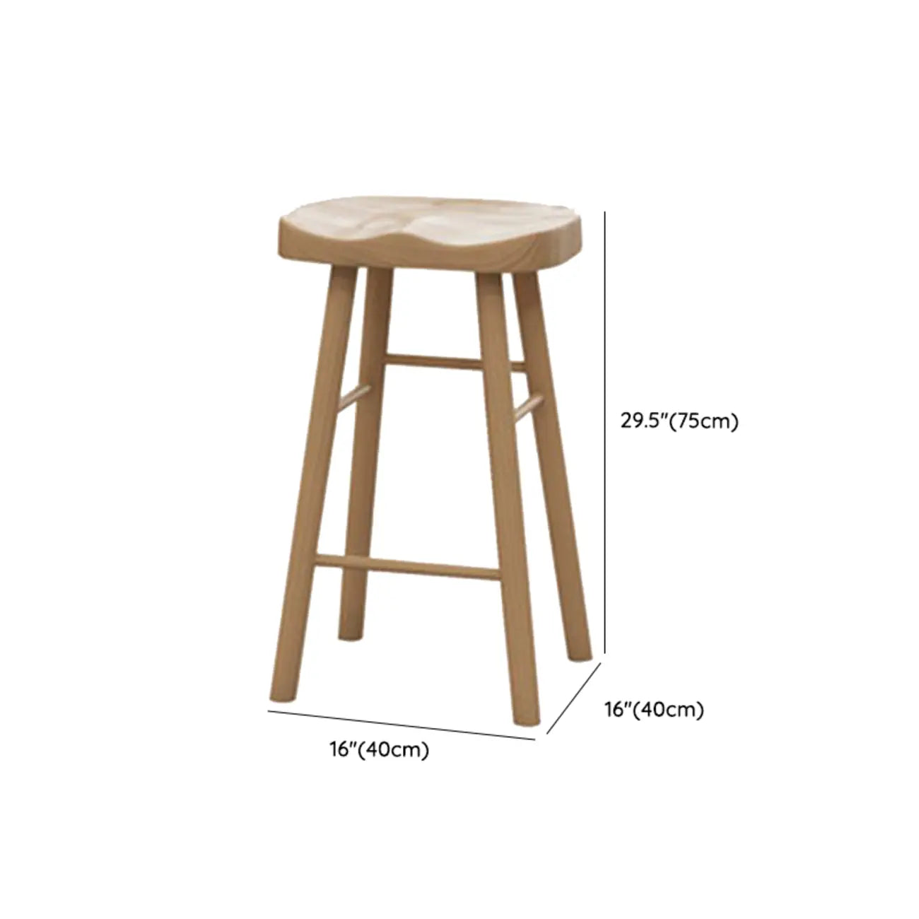 Natural Finish Wooden Bar Set with Table and Stools