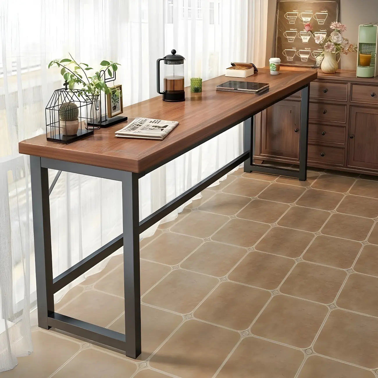 Modern Manufactured Wood Pub Table and Backless Stools Sets