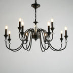 Retro Black Iron Crystal Chandelier with Adjustable Length