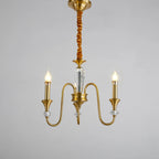 Retro Black Iron Crystal Chandelier with Adjustable Length