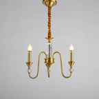 Retro Black Iron Crystal Chandelier with Adjustable Length
