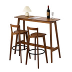 Modern Bamboo Bar Set with Footrest Stools