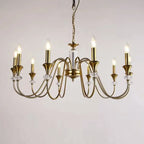 Retro Black Iron Crystal Chandelier with Adjustable Length