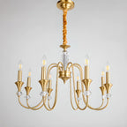Retro Black Iron Crystal Chandelier with Adjustable Length