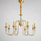 Retro Black Iron Crystal Chandelier with Adjustable Length