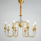 Retro Black Iron Crystal Chandelier with Adjustable Length