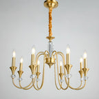 Retro Black Iron Crystal Chandelier with Adjustable Length