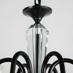 Retro Black Iron Crystal Chandelier with Adjustable Length