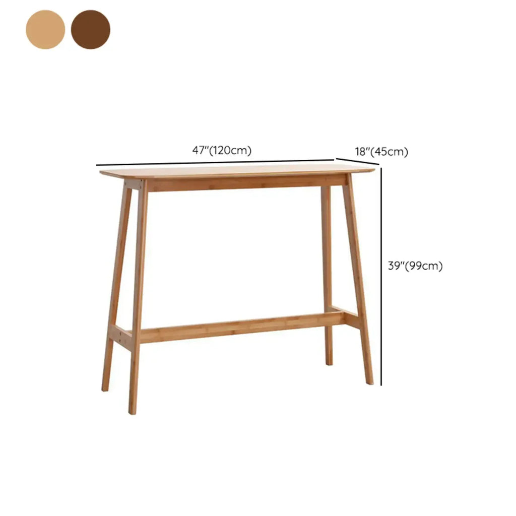 Modern Bamboo Bar Set with Footrest Stools