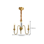 Retro Black Iron Crystal Chandelier with Adjustable Length