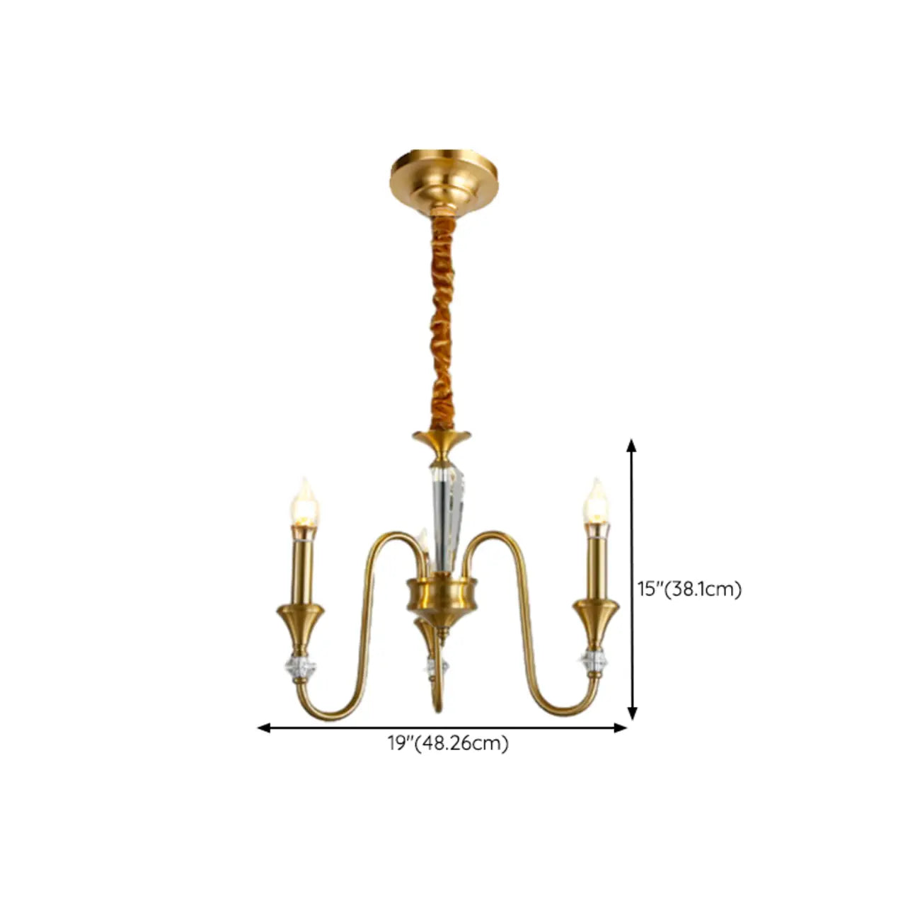 Retro Black Iron Crystal Chandelier with Adjustable Length