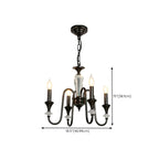 Retro Black Iron Crystal Chandelier with Adjustable Length