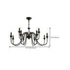 Retro Black Iron Crystal Chandelier with Adjustable Length