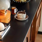 Scandinavian Brown Wooden Buffet Table with Storage