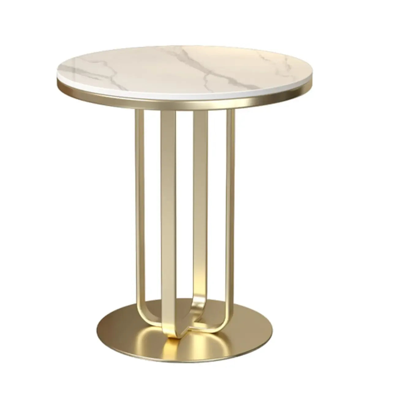 Modern Round White Sintered Stone Side Table for Living Room