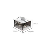 Square White Wood Side Table with Shelf