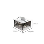 Square White Wood Side Table with Shelf