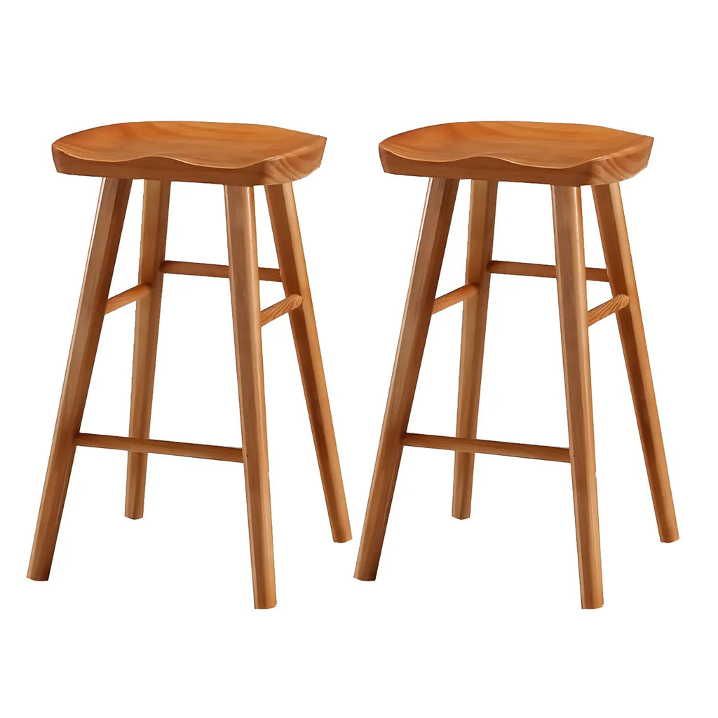 Rustic Saddle Backless Bar Stool Counter Height