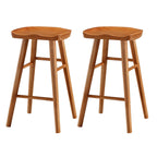 Rustic Saddle Backless Bar Stool Counter Height
