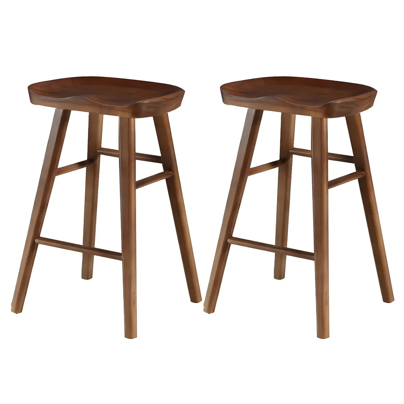 Rustic Saddle Backless Bar Stool Counter Height