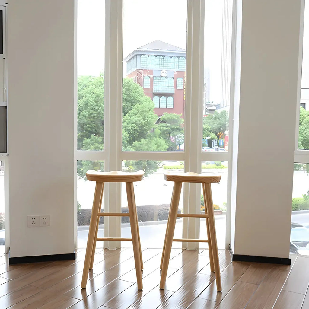 Rustic Saddle Backless Bar Stool Counter Height