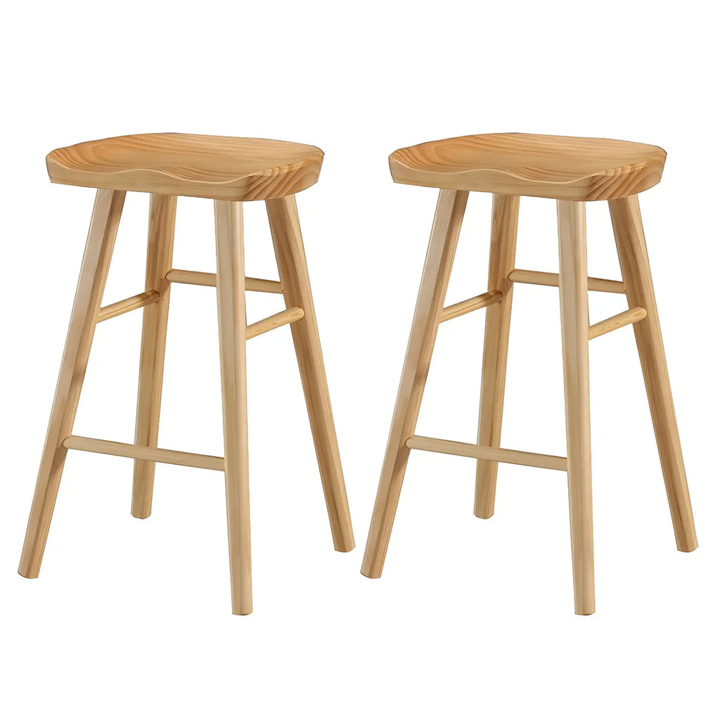 Rustic Saddle Backless Bar Stool Counter Height