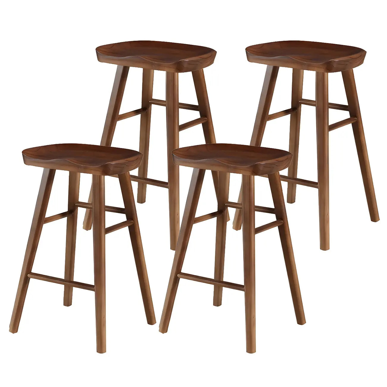 Rustic Saddle Backless Bar Stool Counter Height