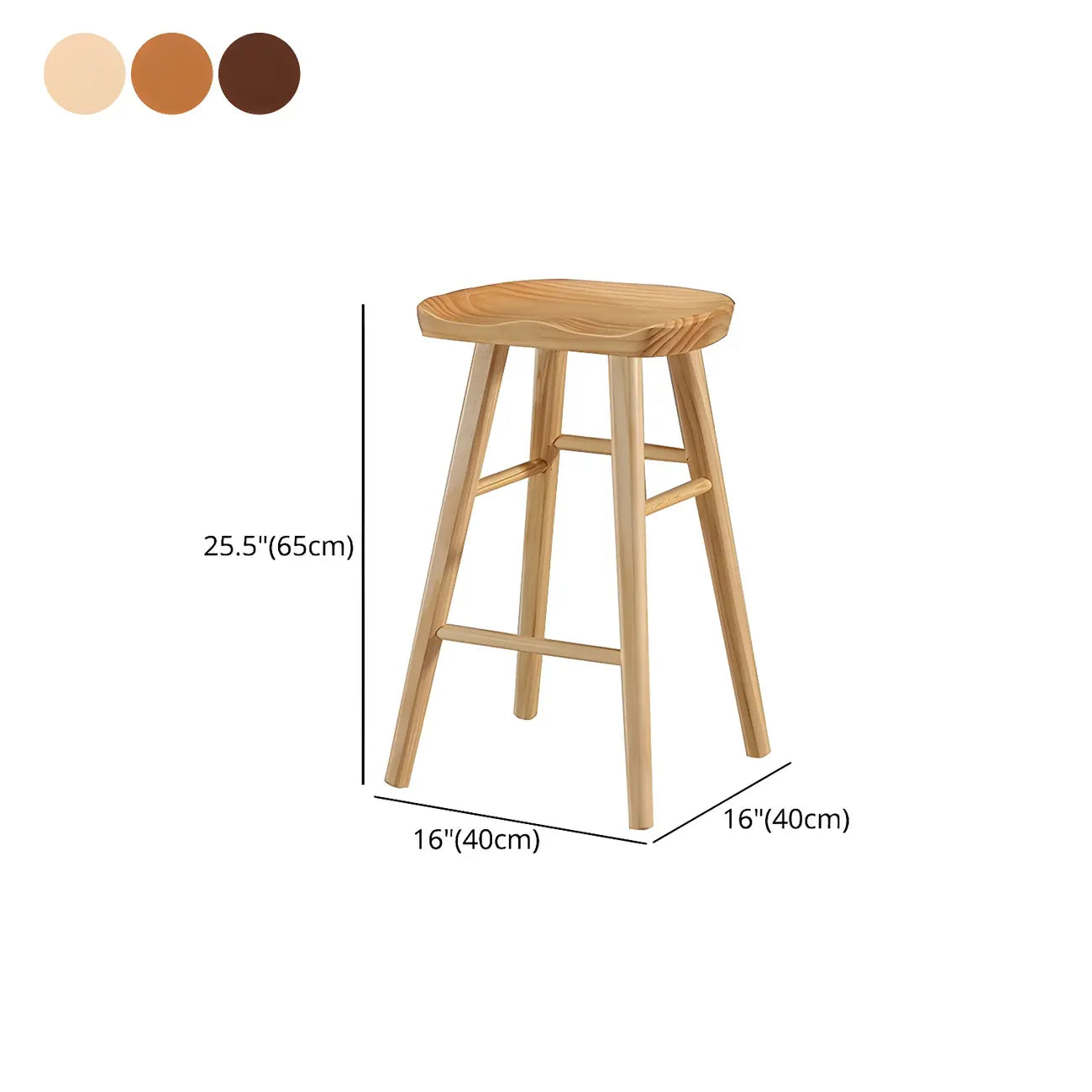 Rustic Saddle Backless Bar Stool Counter Height
