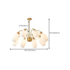 Modern Adjustable White Chandelier with Glass Shades