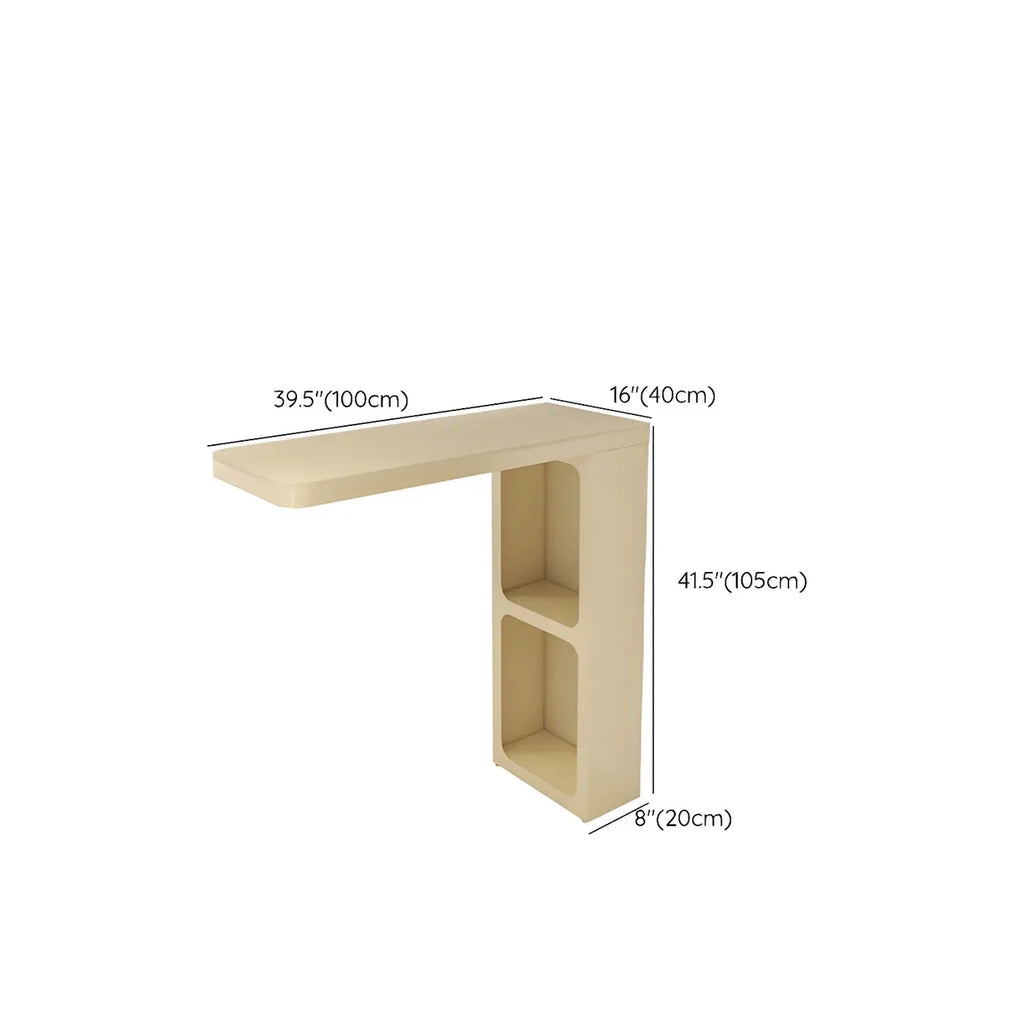 Decorative White Bar Table with Storage Shelves for Living Room