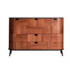 Brown Wooden Sideboard Cabinets with Stone Countertop