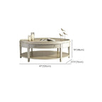 Luxury Oval Wood Coffee Table with Drawer for Living Room