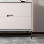 Glam Geometric Wooden Buffet Table with Storage