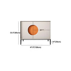 Glam Geometric Wooden Buffet Table with Storage