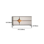 Glam Geometric Wooden Buffet Table with Storage