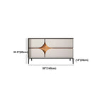 Glam Geometric Wooden Buffet Table with Storage