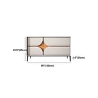 Glam Geometric Wooden Buffet Table with Storage