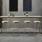 Industrial Metal Leather Seat Bar Stools Counter Height