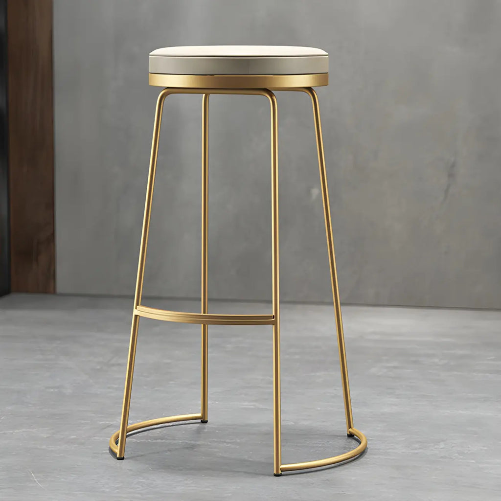 Industrial Metal Leather Seat Bar Stools Counter Height